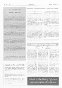 Mac Weekly 2/26/2010, Opinion-Senior Class Gift